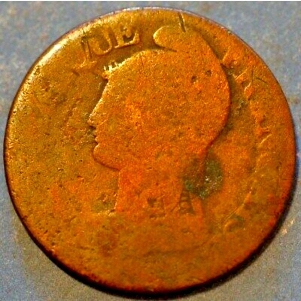French Centimes Undetified 1854 Bronze Coin (D272)